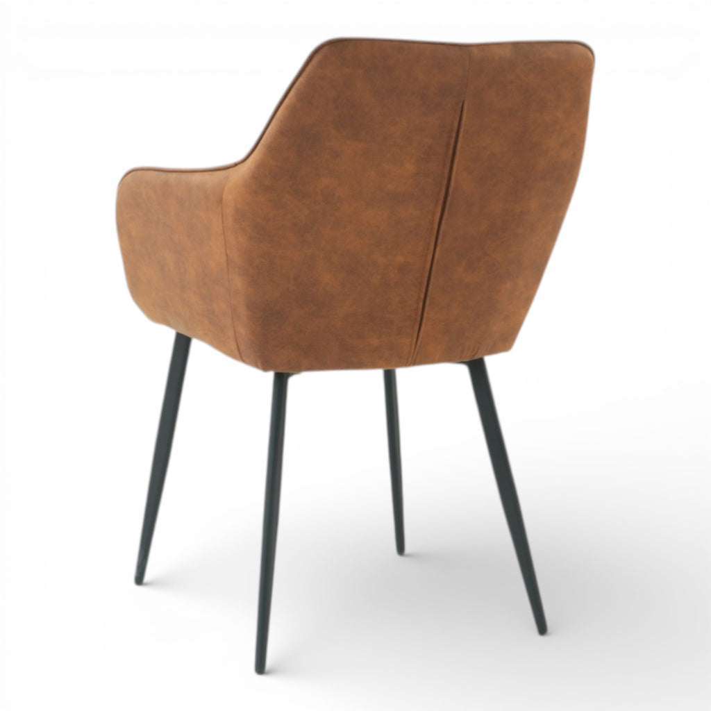 2 chaises avec accoudoirs tissu rouille pieds métal - ROLF