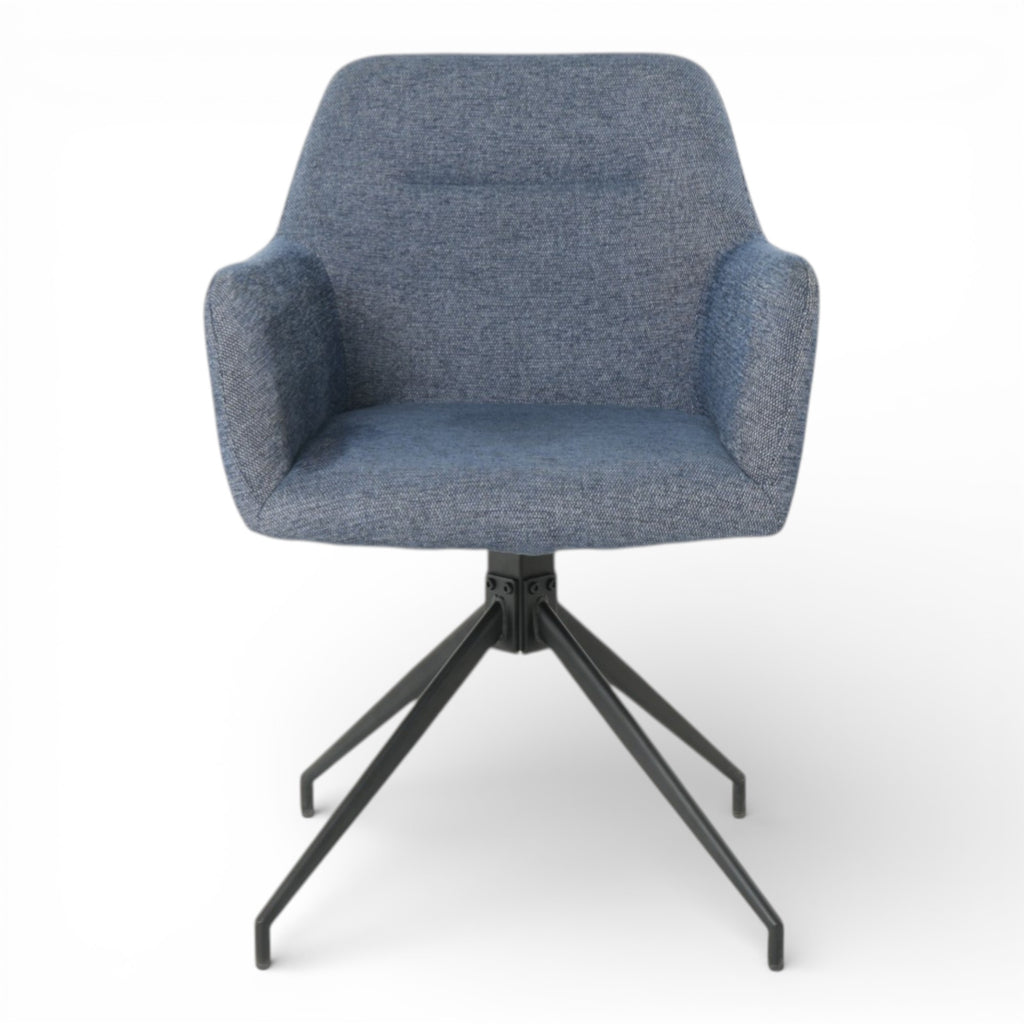 2 chaises avec accoudoirs pivotantes tissu bleu - MORINI