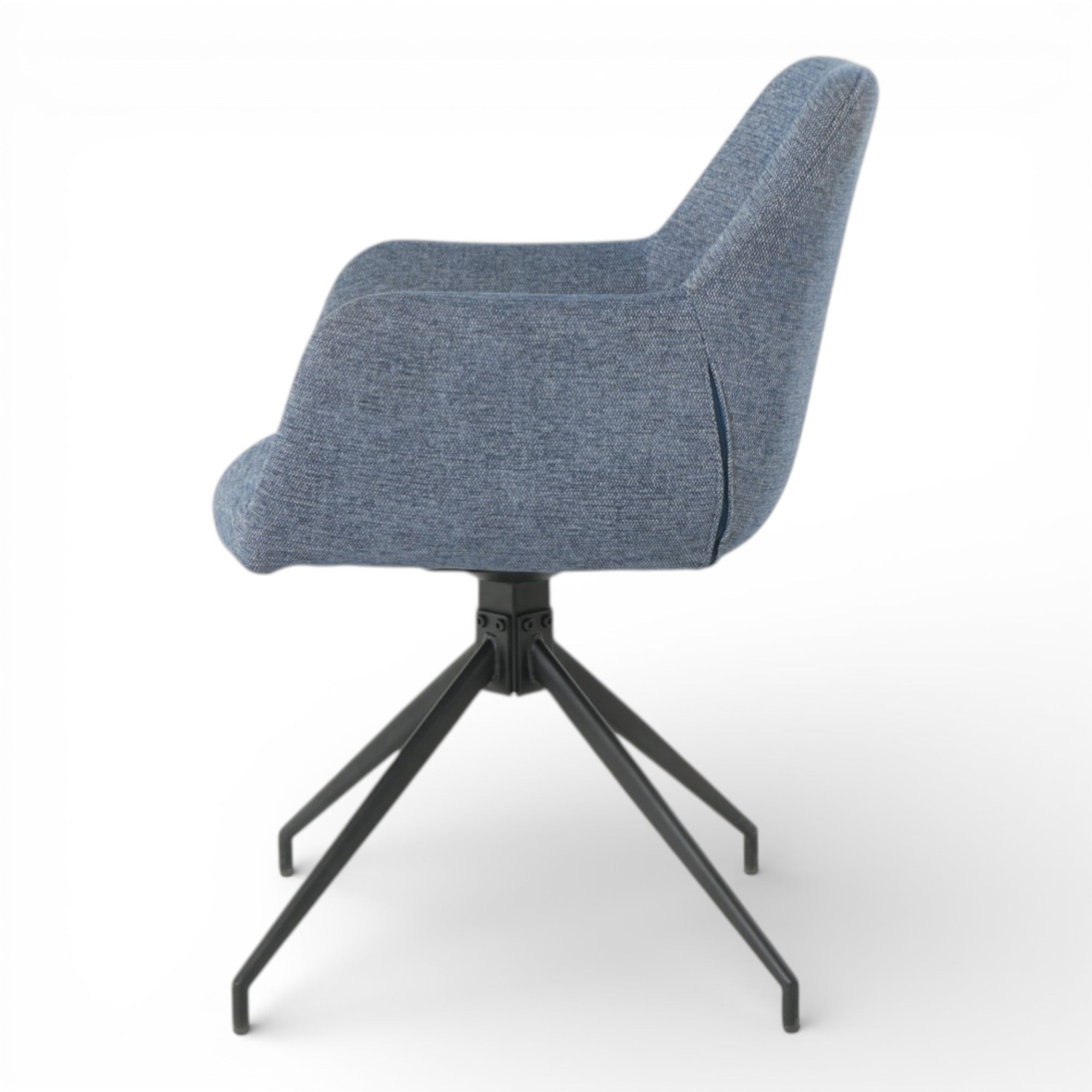 2 chaises avec accoudoirs pivotantes tissu bleu - MORINI