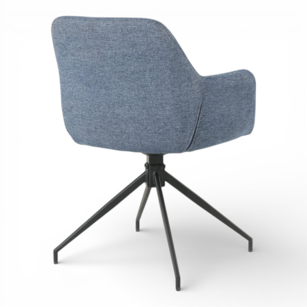 2 chaises avec accoudoirs pivotantes tissu bleu - MORINI