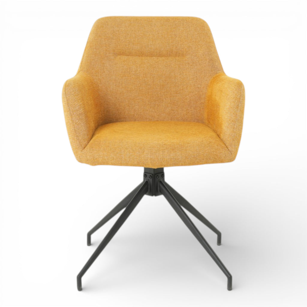 Lot de 2 chaises avec accoudoirs pivotantes tissu jaune - MORINI