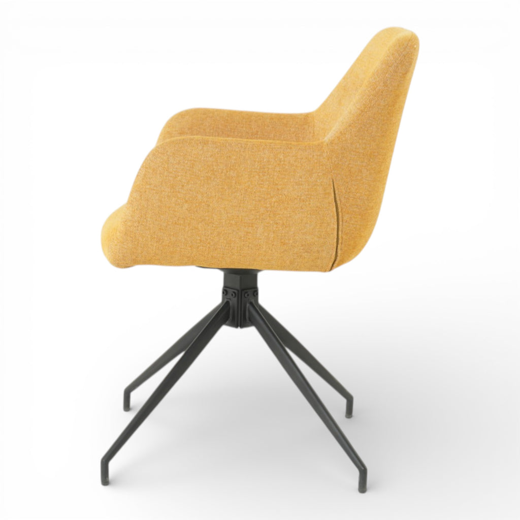 Lot de 2 chaises avec accoudoirs pivotantes tissu jaune - MORINI