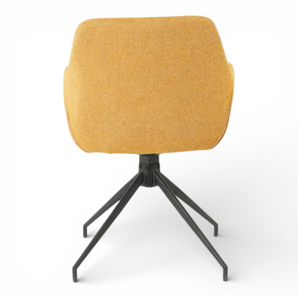 Lot de 2 chaises avec accoudoirs pivotantes tissu jaune - MORINI