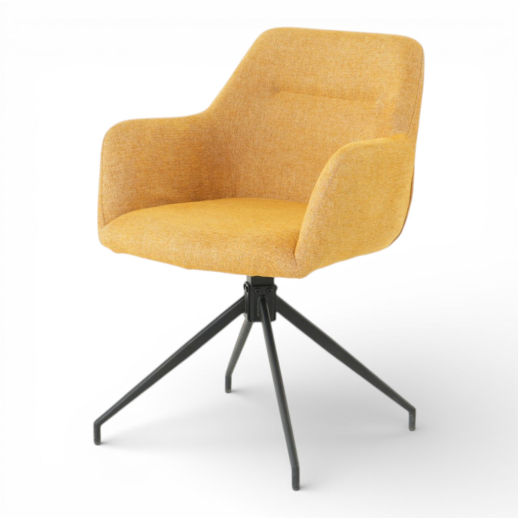 Lot de 2 chaises avec accoudoirs pivotantes tissu jaune - MORINI