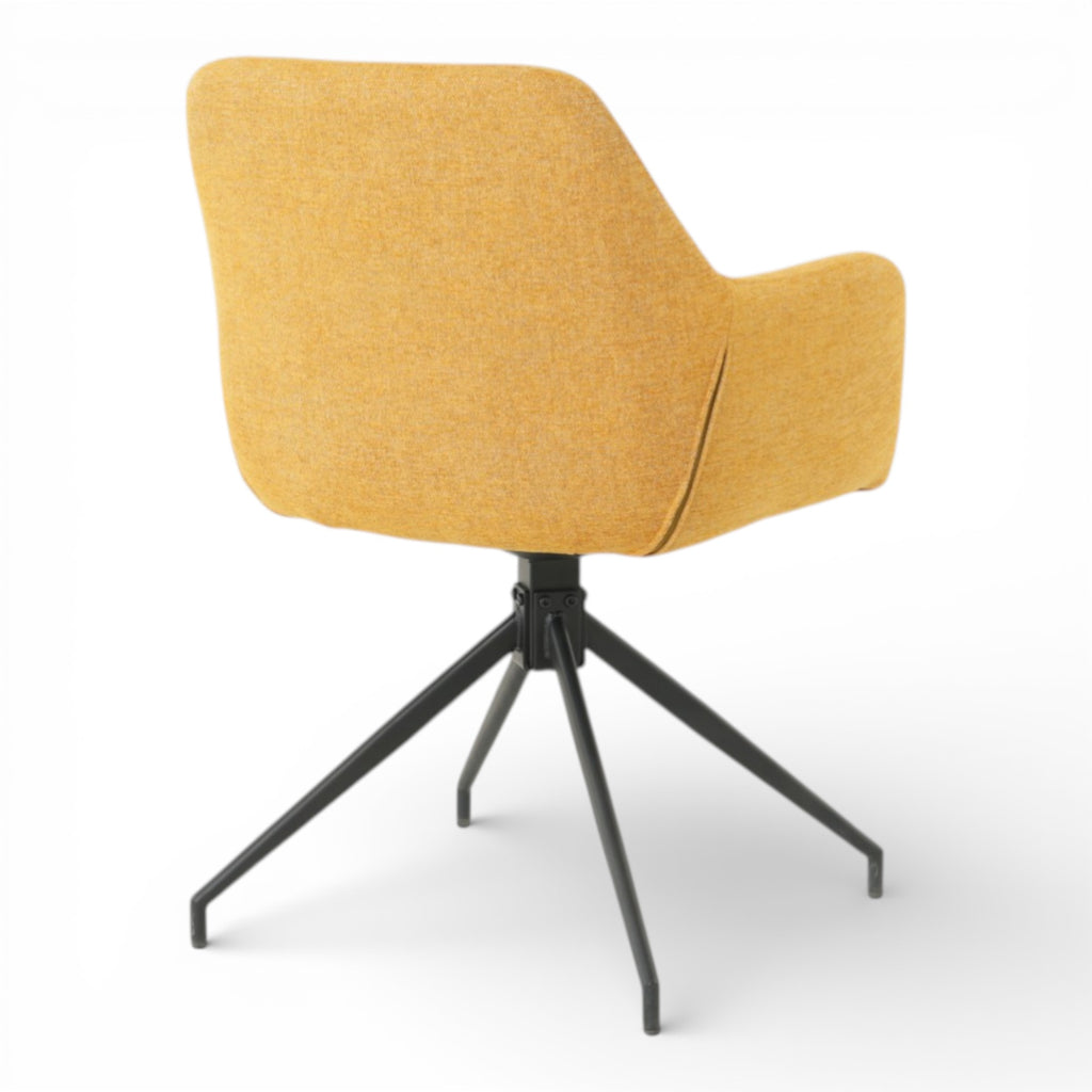 Lot de 2 chaises avec accoudoirs pivotantes tissu jaune - MORINI