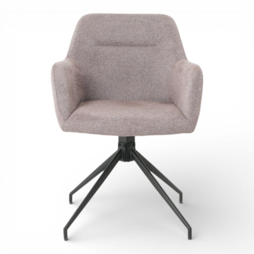 2 chaises avec accoudoirs pivotantes tissu beige  - MORINI