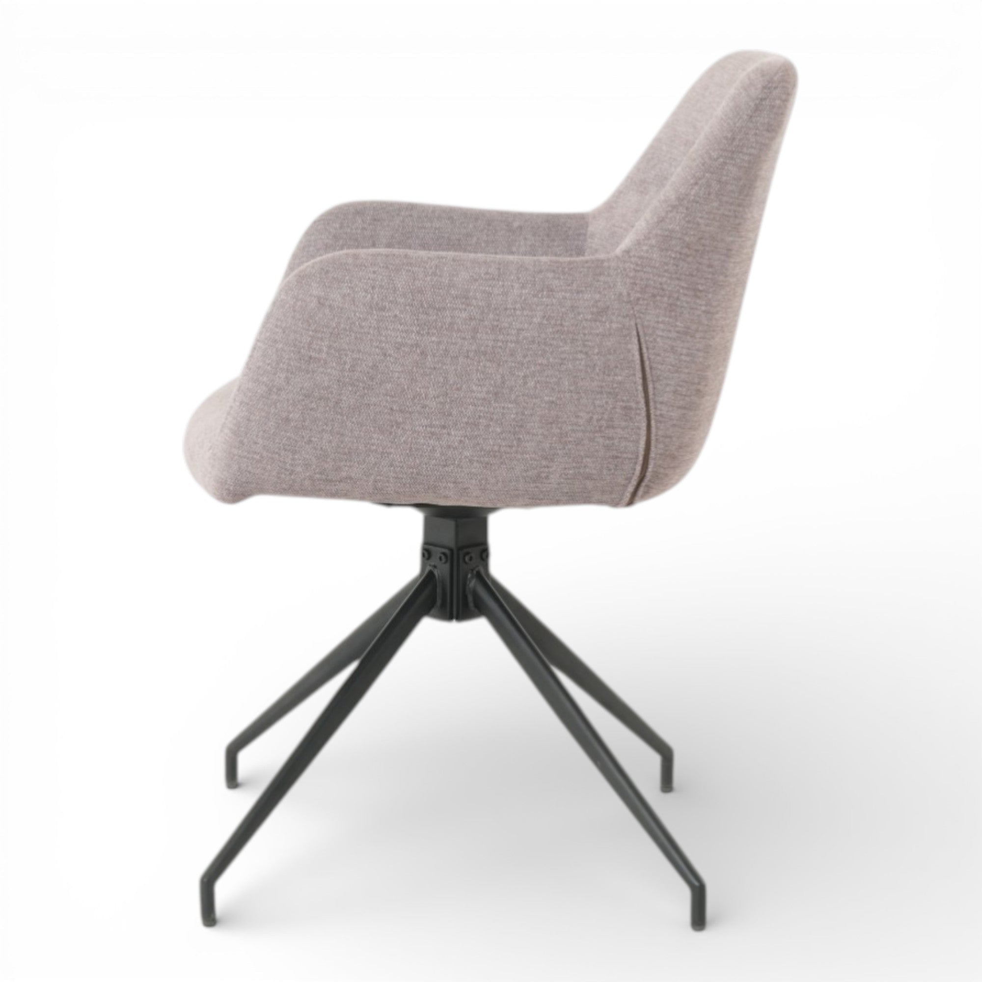 2 chaises avec accoudoirs pivotantes tissu beige  - MORINI