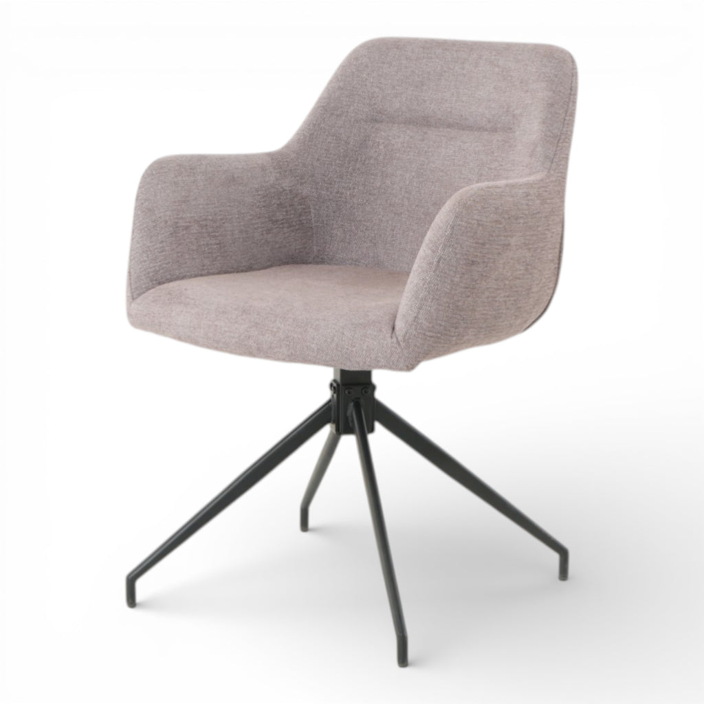 2 chaises avec accoudoirs pivotantes tissu beige  - MORINI
