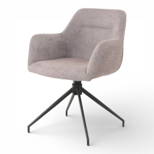 2 chaises avec accoudoirs pivotantes tissu beige  - MORINI