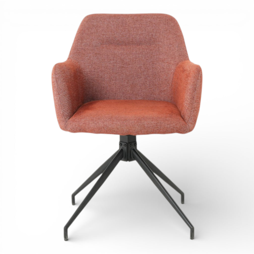 2 chaises avec accoudoirs pivotantes tissu rouge  - MORINI