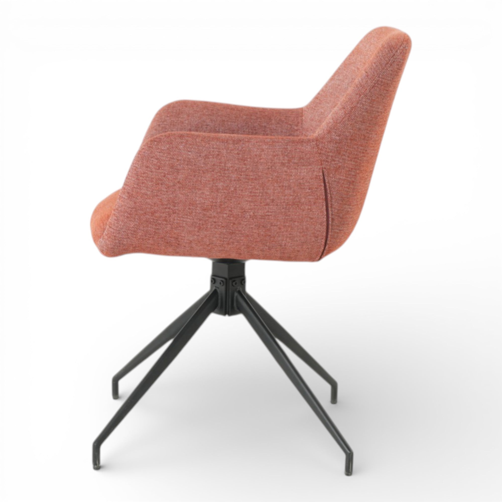 2 chaises avec accoudoirs pivotantes tissu rouge  - MORINI