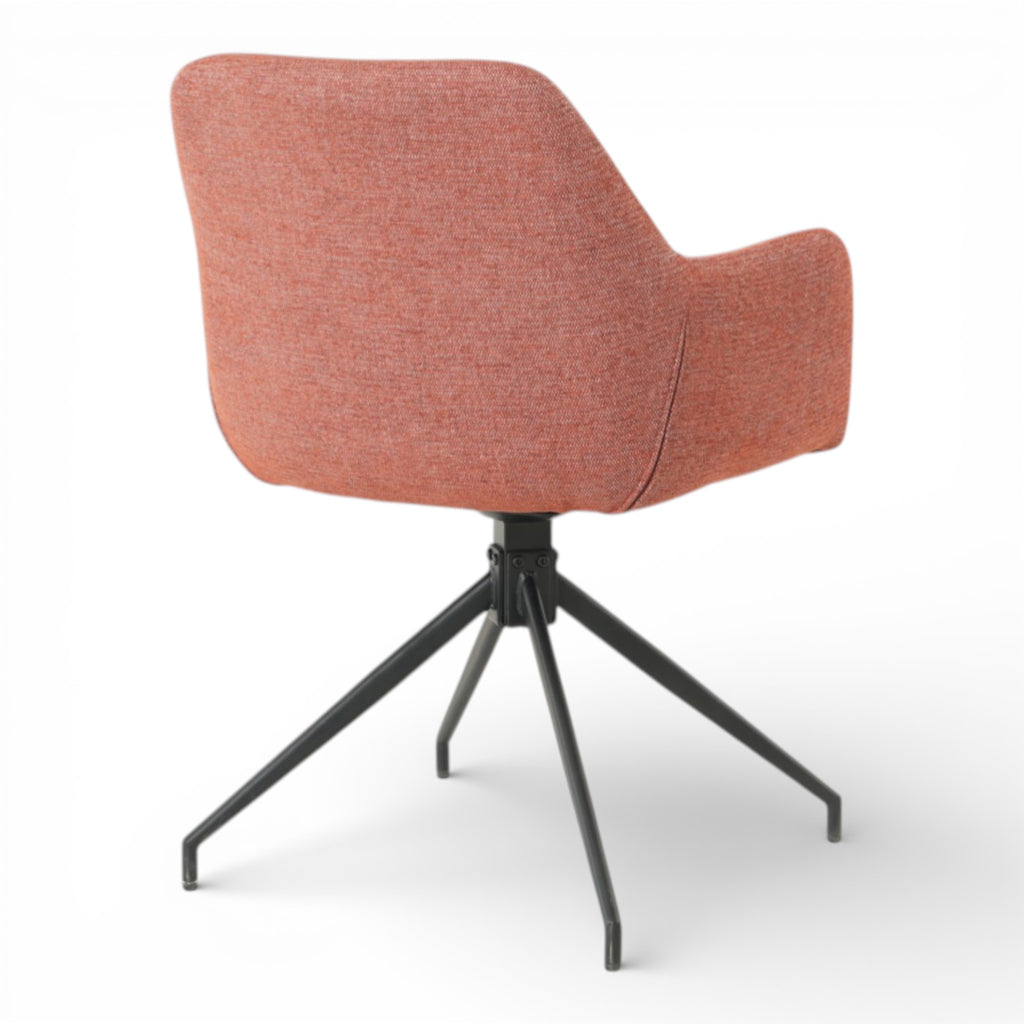 2 chaises avec accoudoirs pivotantes tissu rouge  - MORINI
