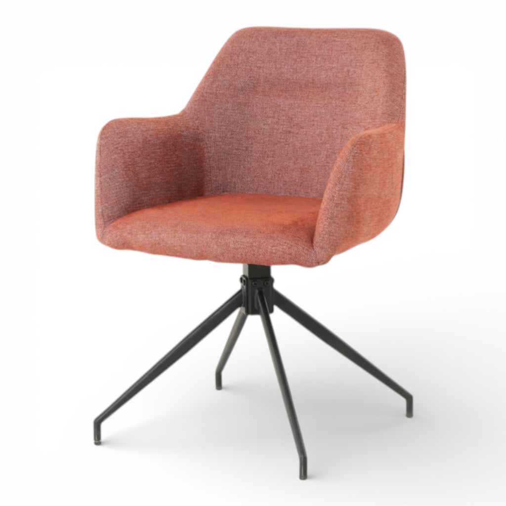 2 chaises avec accoudoirs pivotantes tissu rouge  - MORINI