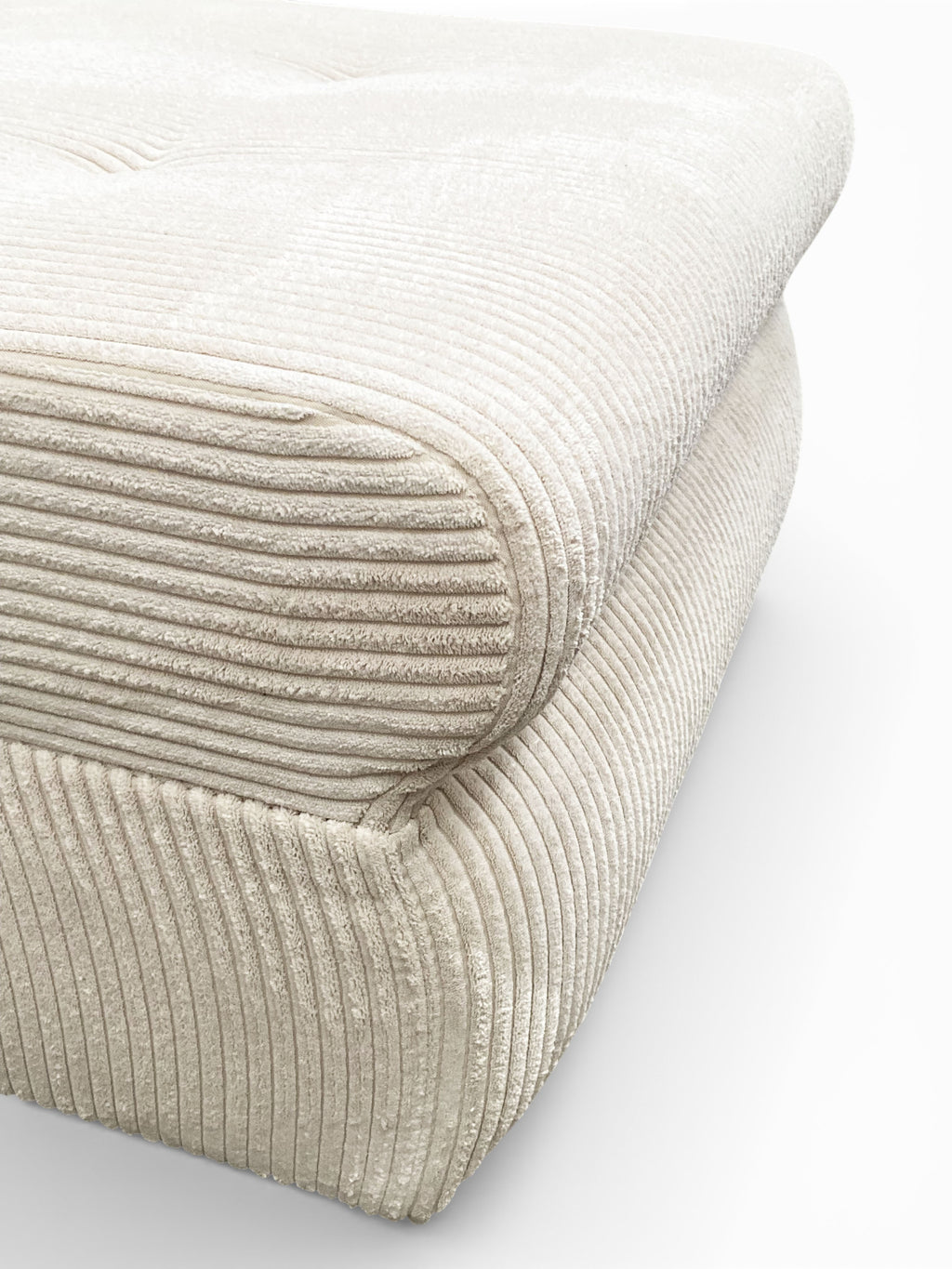 Canapé d'angle convertible velours côtelé beige - FARAH