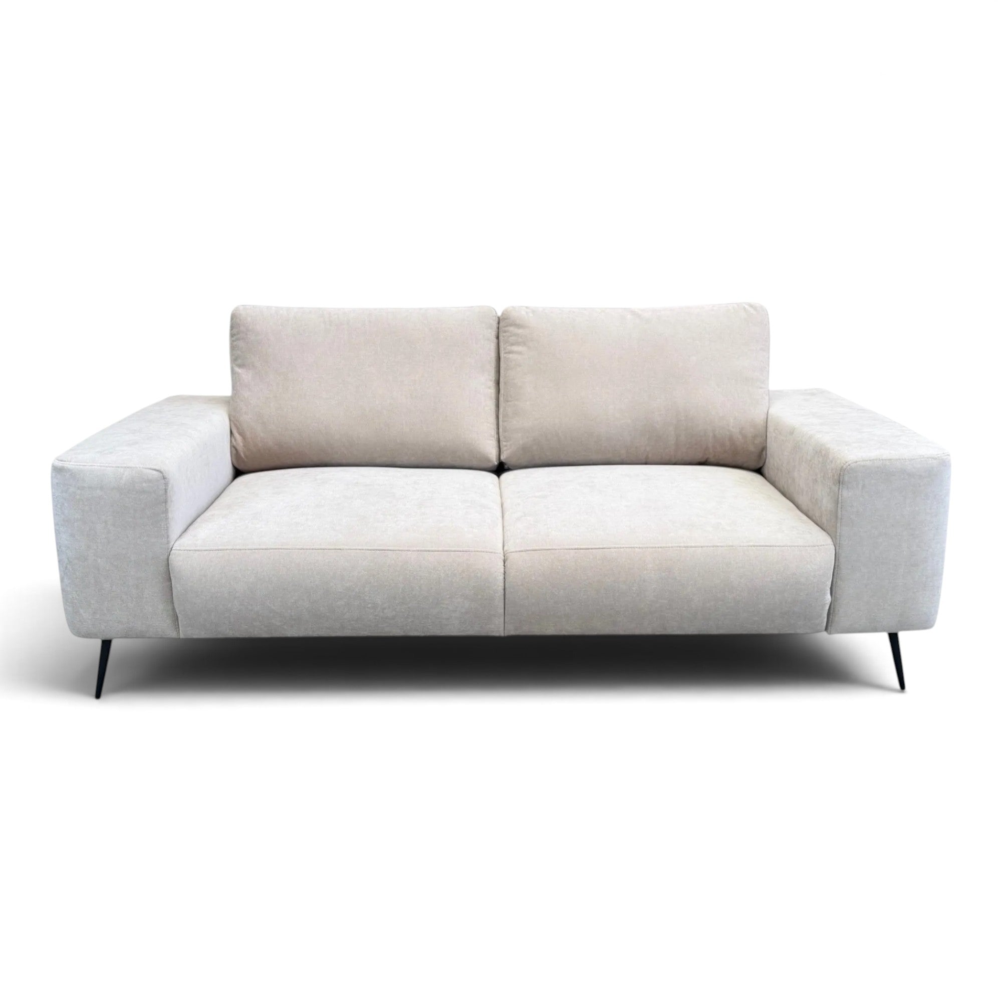 Canapé droit 2/3 places tissu beige 200 cm - FLOW