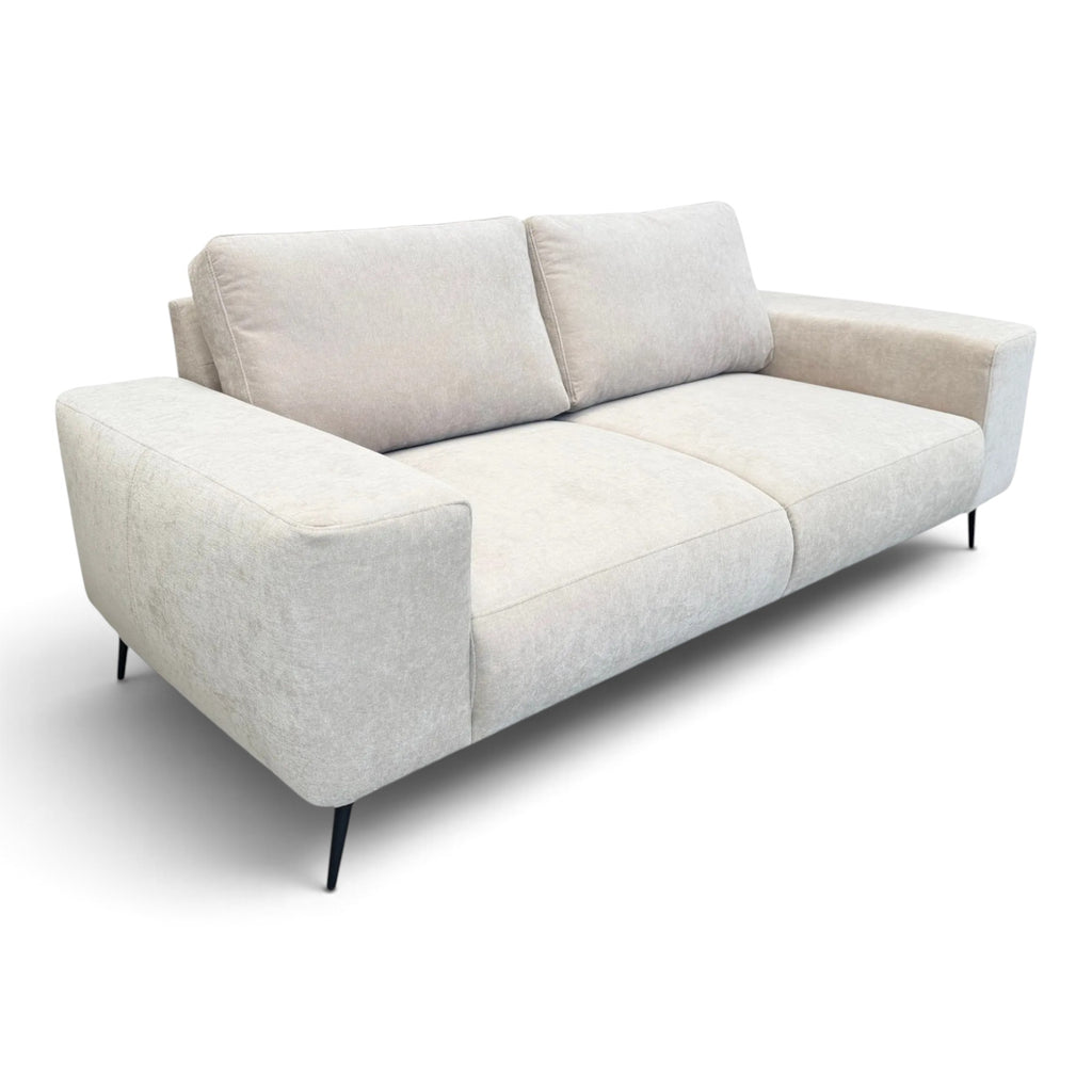 Canapé droit 2/3 places tissu beige 200 cm - FLOW