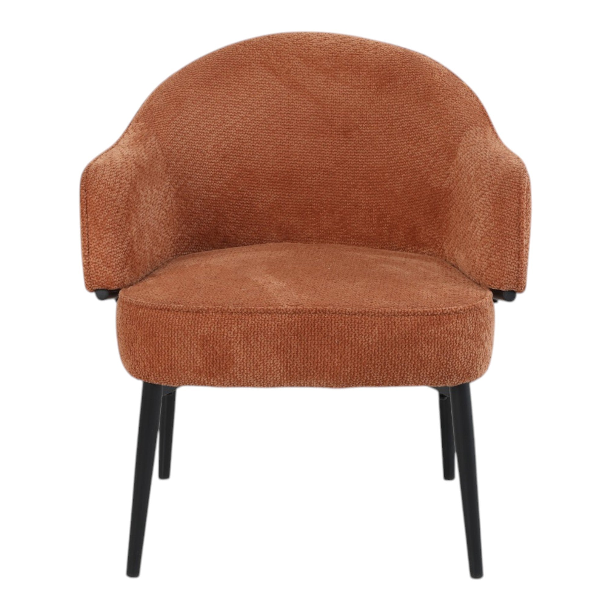 Fauteuil en tissu ourange avec pieds en métal noir - ZOE