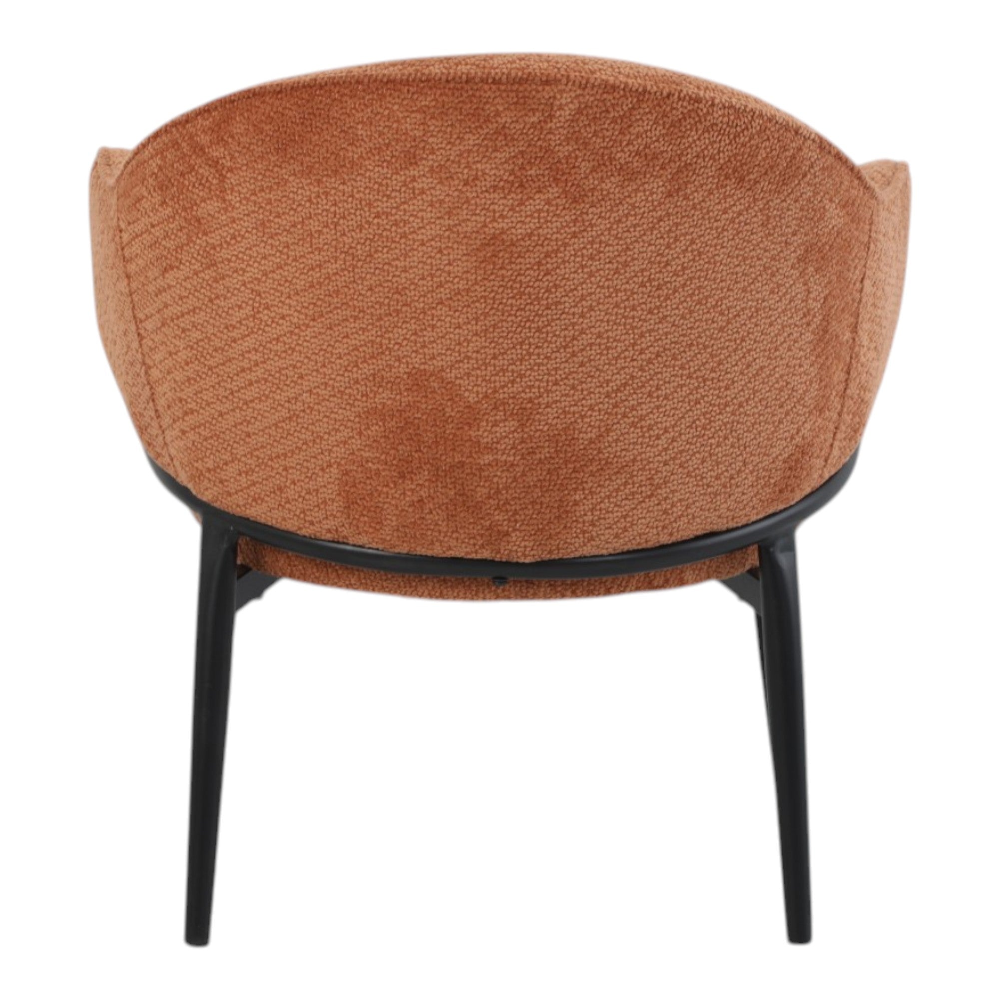 Fauteuil en tissu ourange avec pieds en métal noir - ZOE