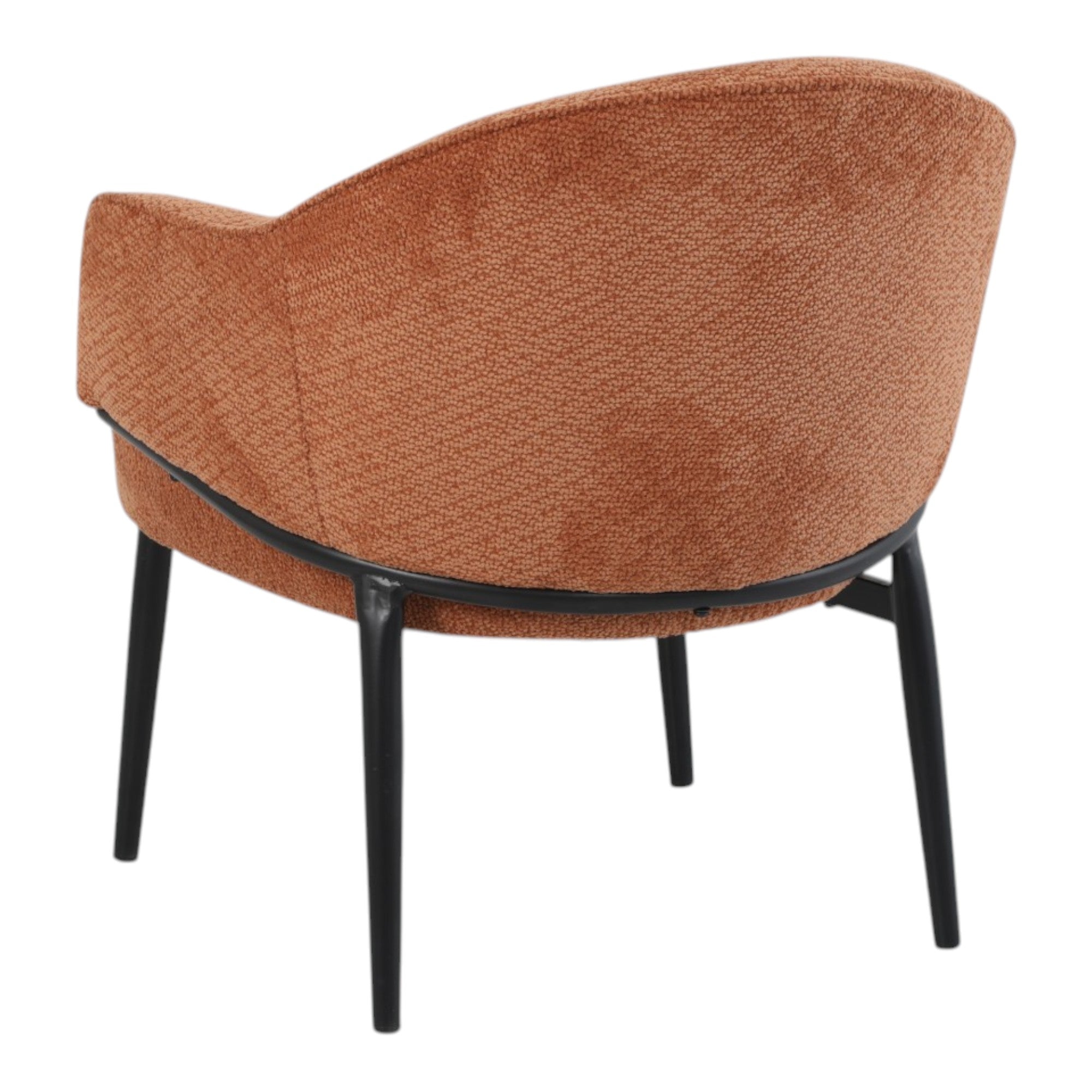 Fauteuil en tissu ourange avec pieds en métal noir - ZOE
