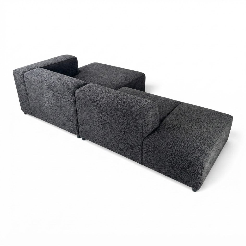Canapé d'angle droit fixe HAVA tissu noir
