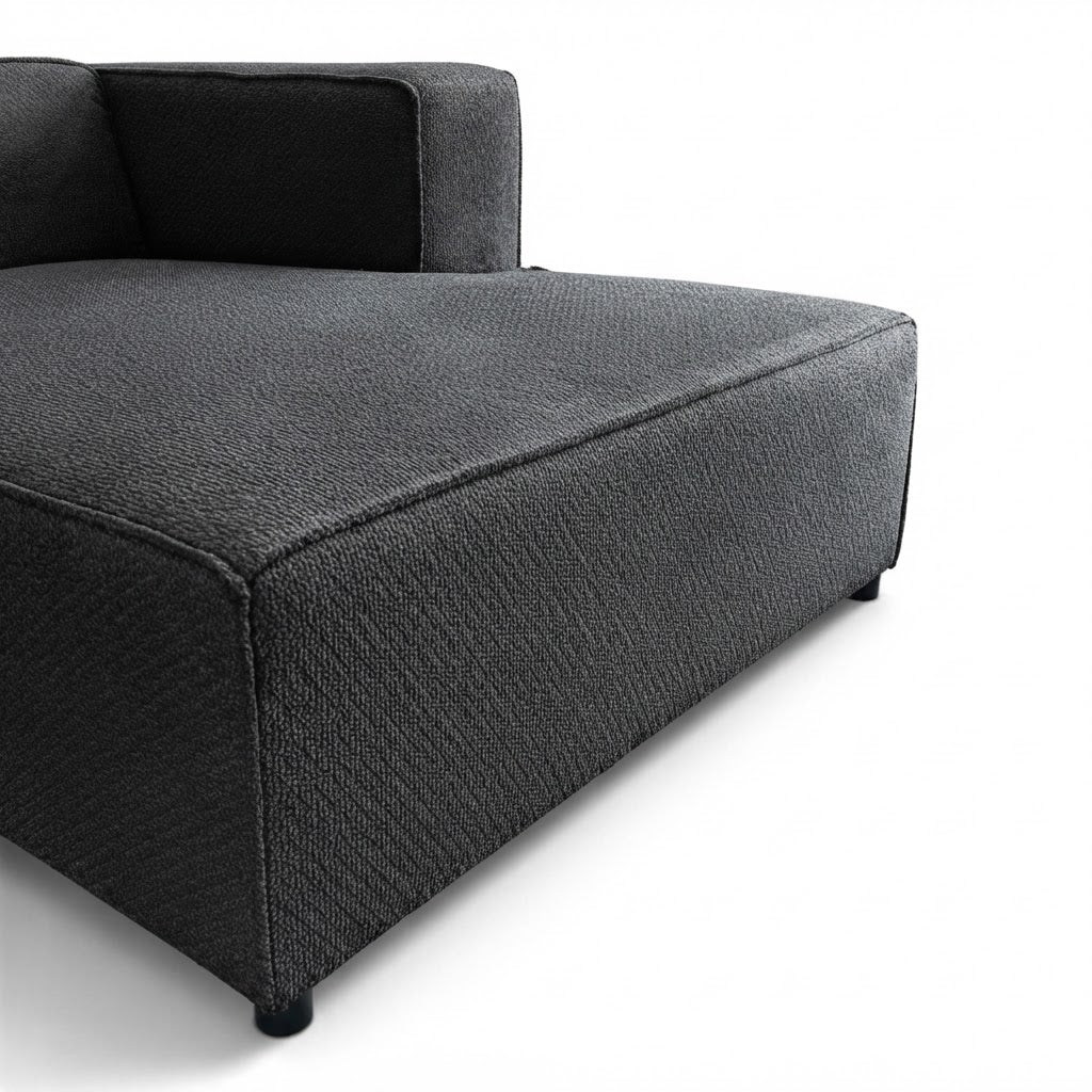 Canapé d'angle droit fixe HAVA tissu noir