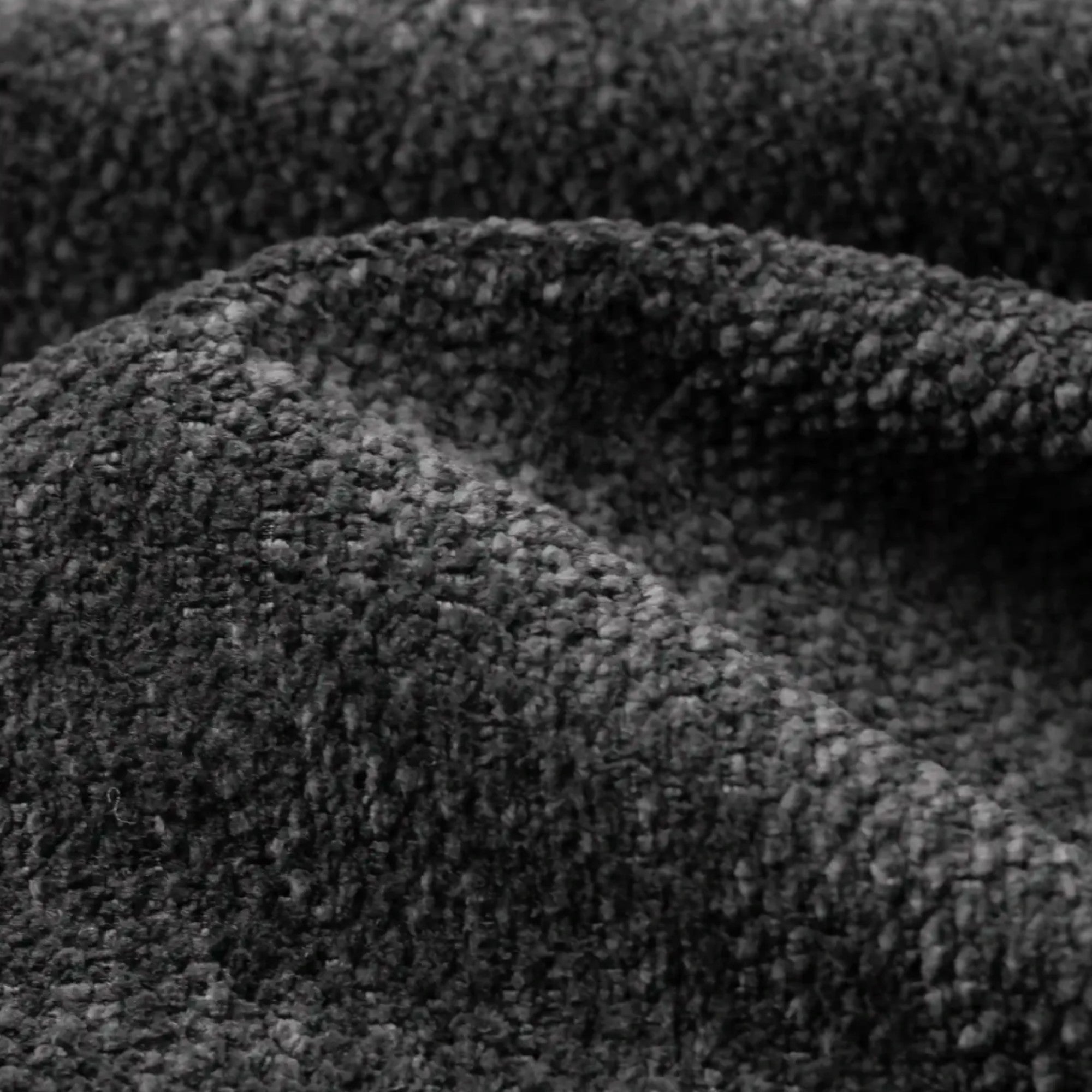 Canapé d'angle droit fixe HAVA tissu noir