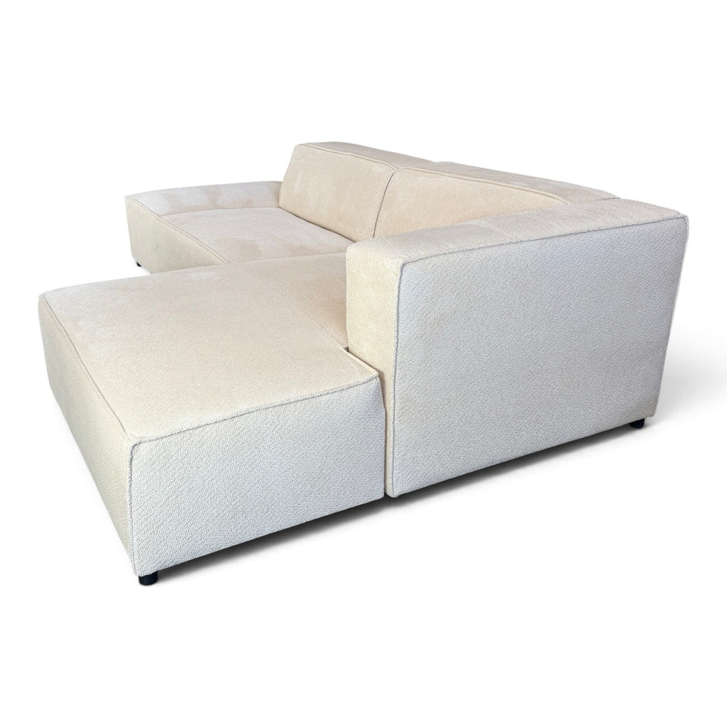 Canapé d'angle droit fixe HAVA tissu beige