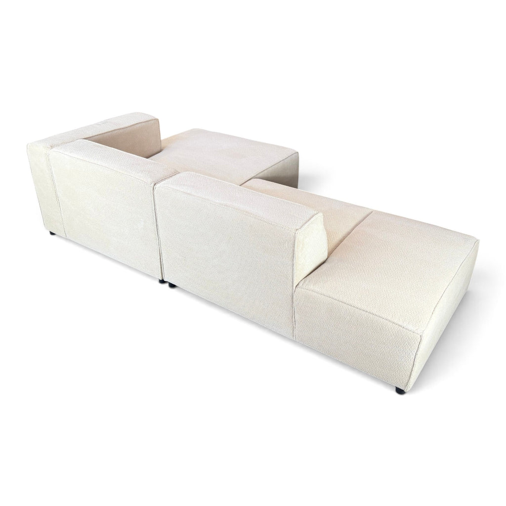 Canapé d'angle droit fixe HAVA tissu beige
