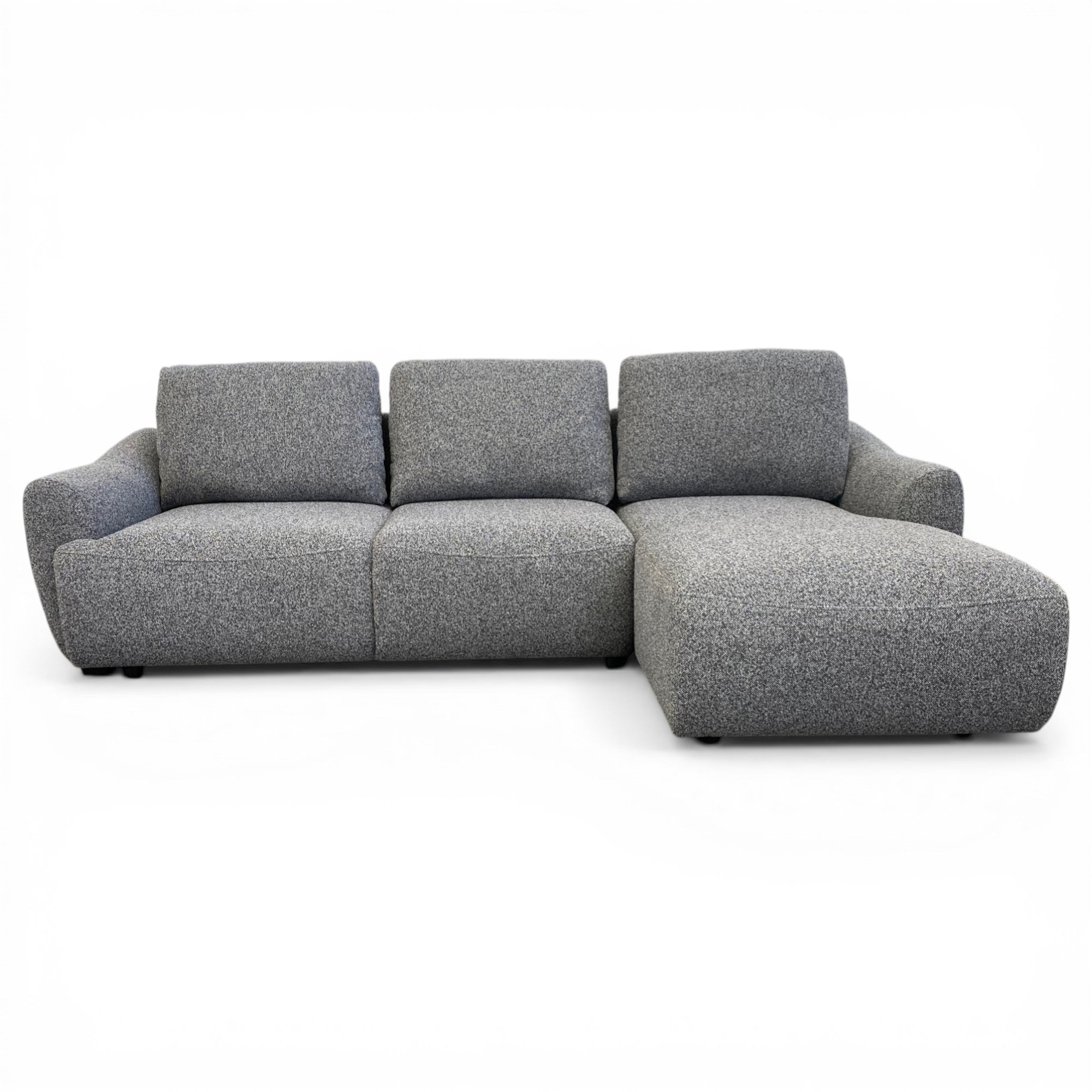 Canapé d'angle droit convertible tissu gris - APPIA