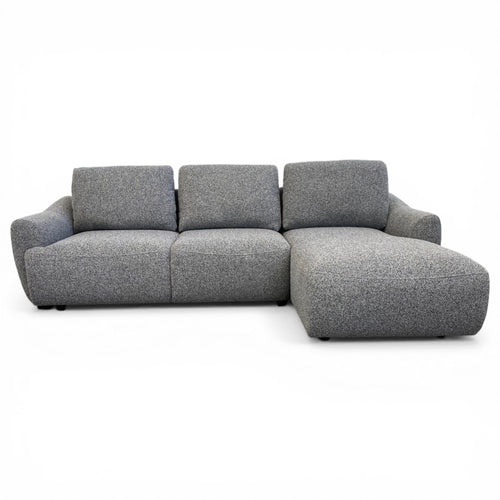 Canapé d'angle droit convertible tissu gris - APPIA