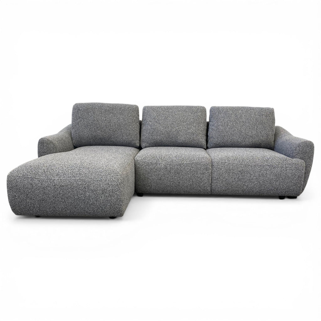 Canapé d'angle gauche convertible tissu gris - APPIA