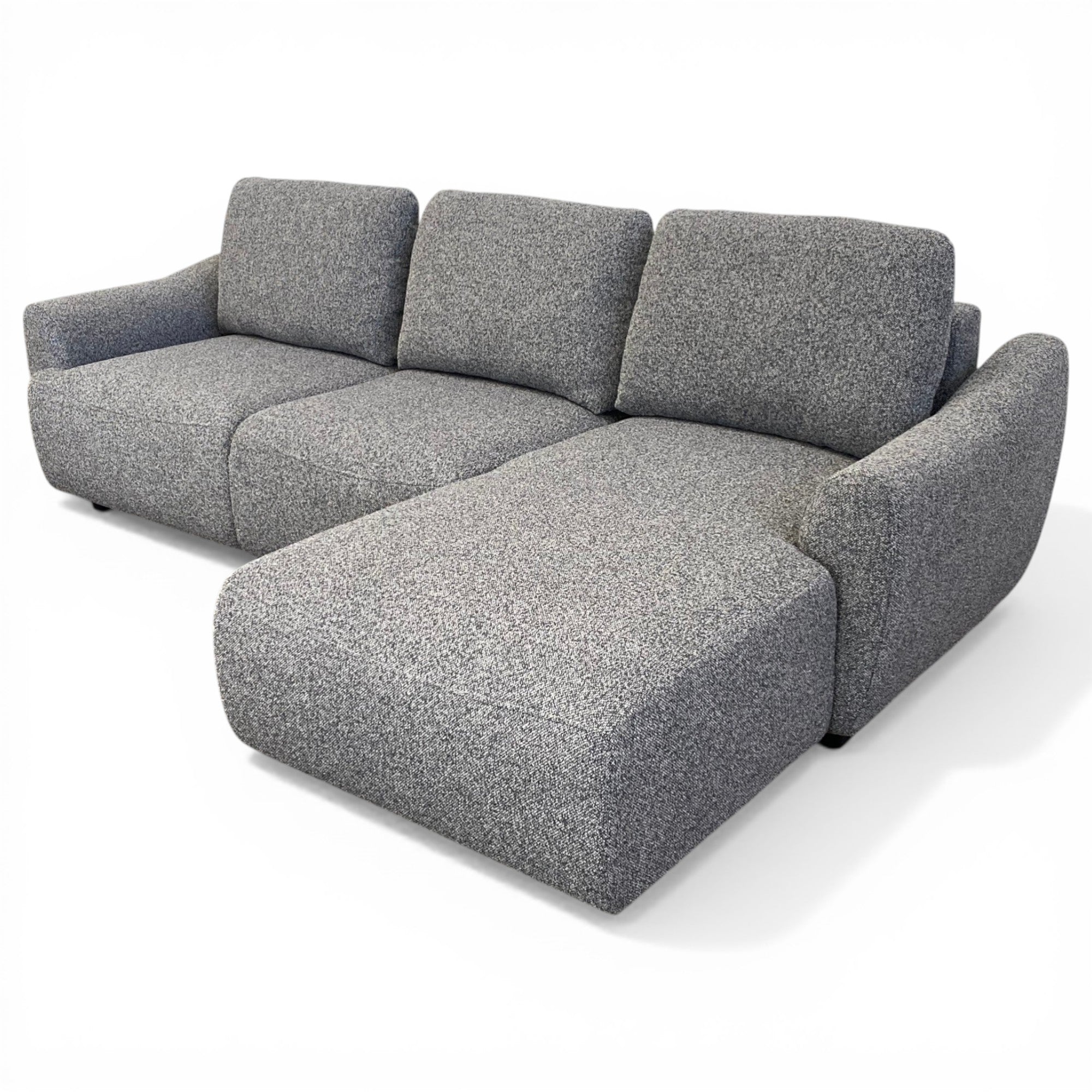 Canapé d'angle droit convertible tissu gris - APPIA