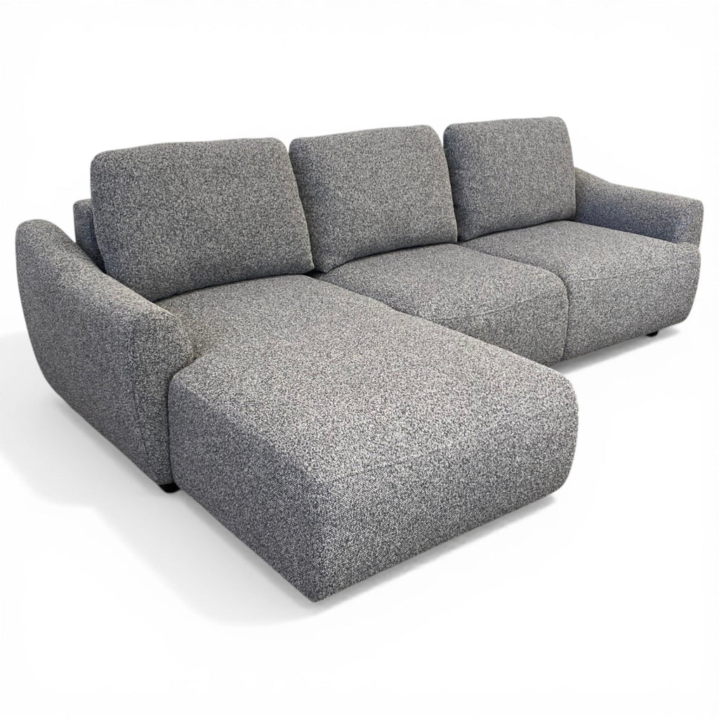 Canapé d'angle gauche convertible tissu gris - APPIA