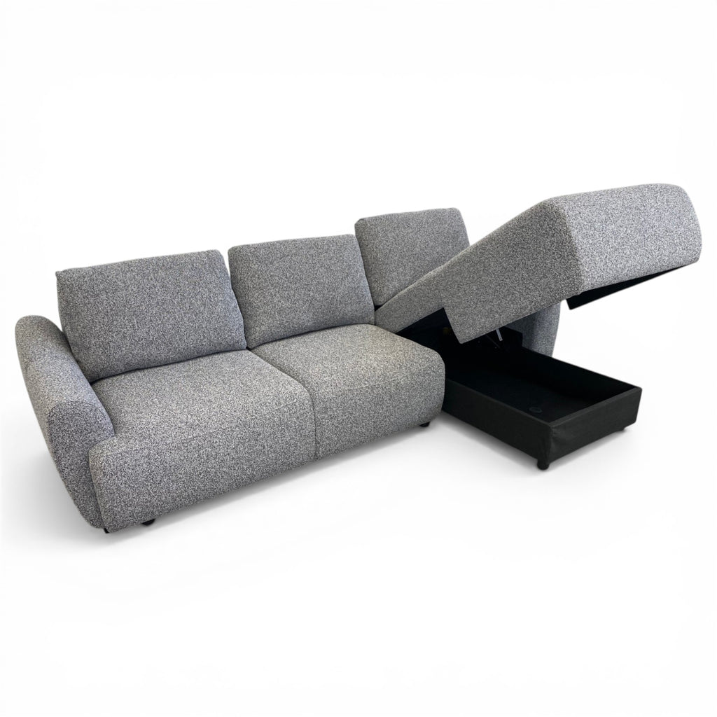Canapé d'angle droit convertible tissu gris - APPIA