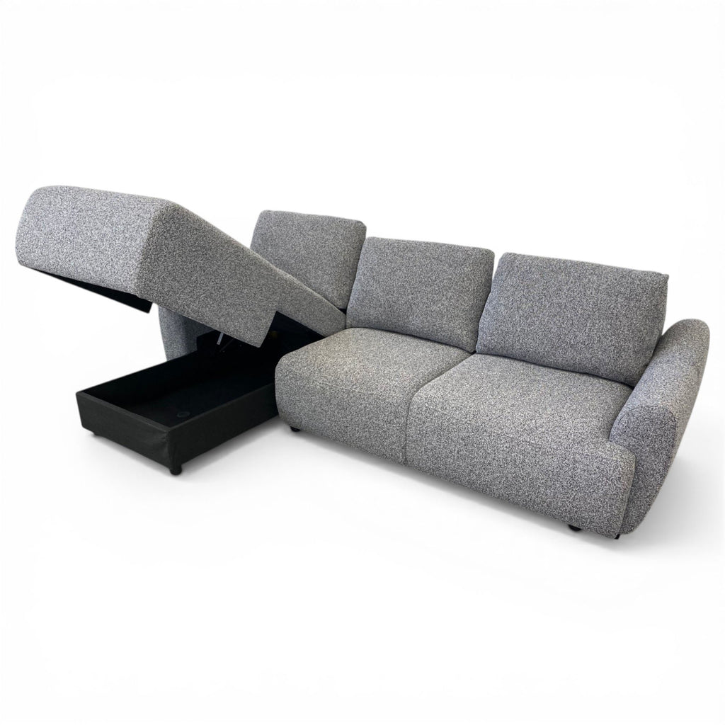 Canapé d'angle gauche convertible tissu gris - APPIA