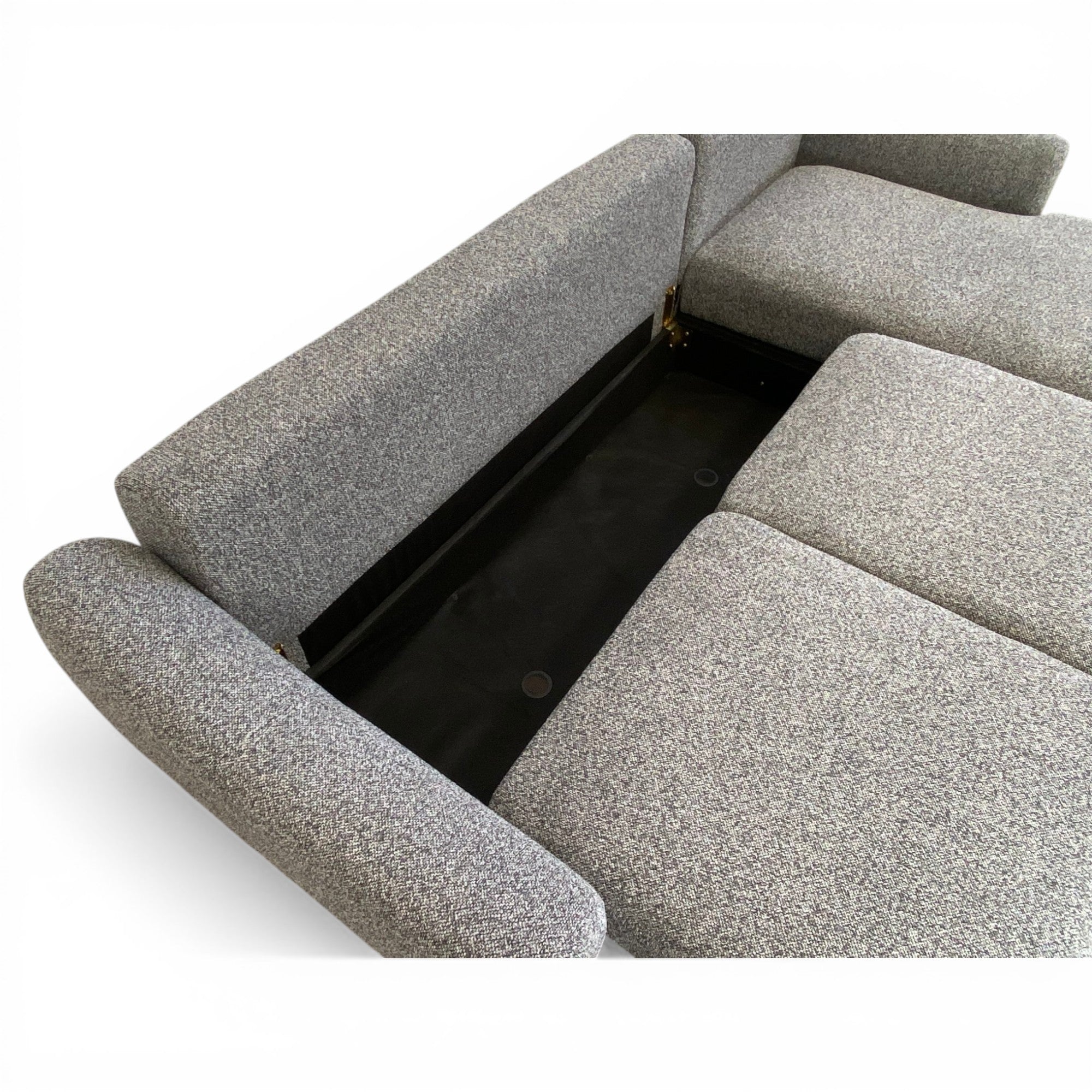 Canapé d'angle droit convertible tissu gris - APPIA