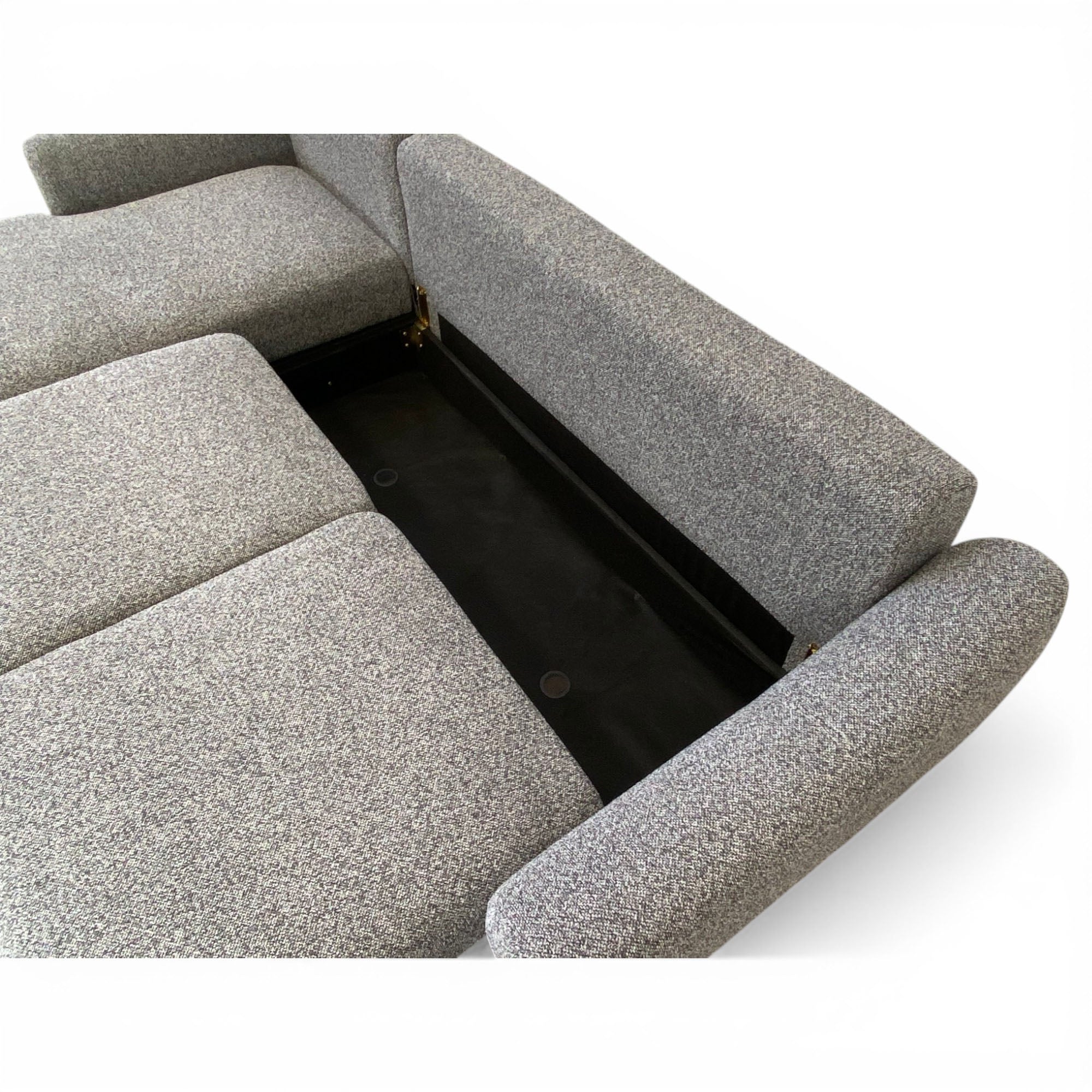 Canapé d'angle gauche convertible tissu gris - APPIA