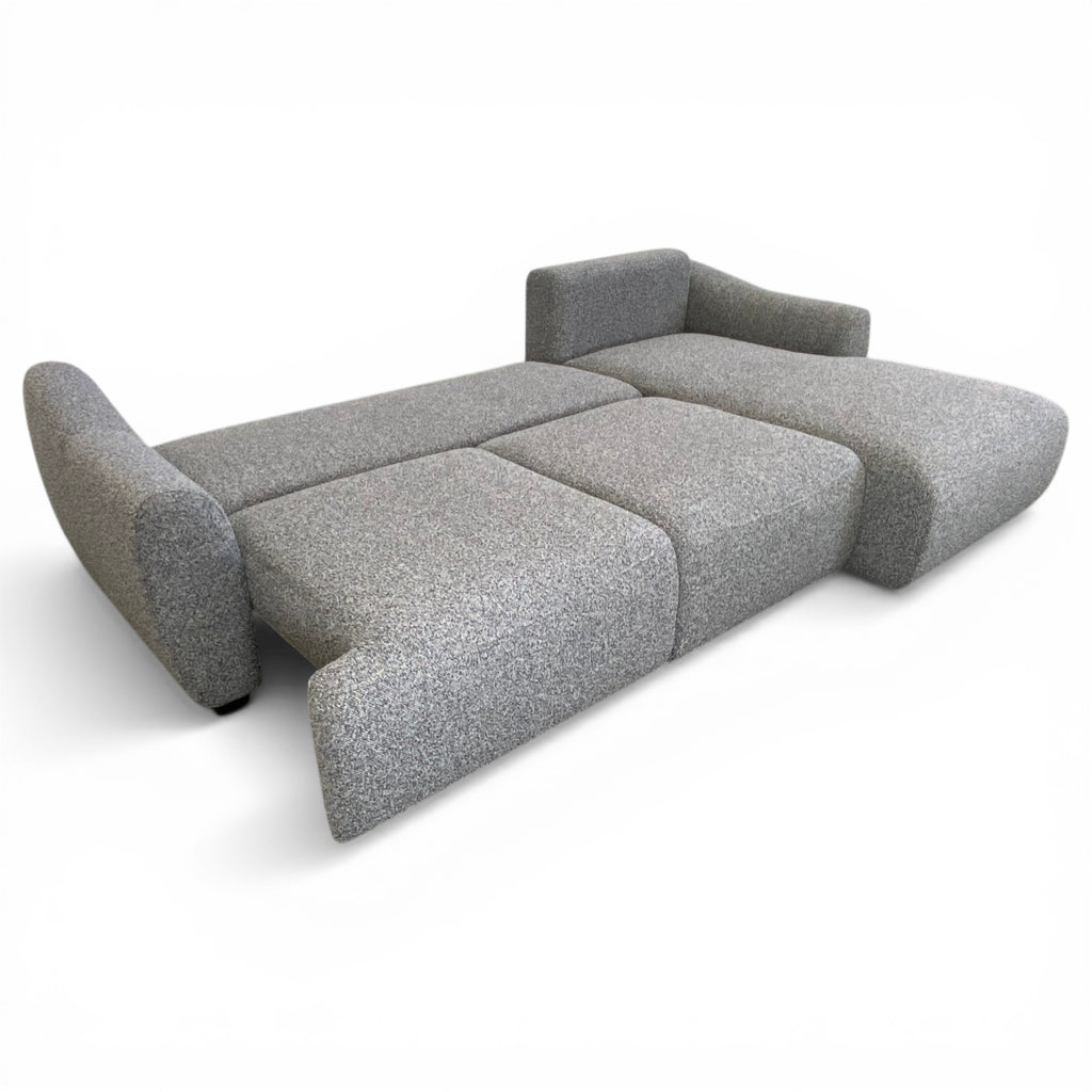 Canapé d'angle droit convertible tissu gris - APPIA