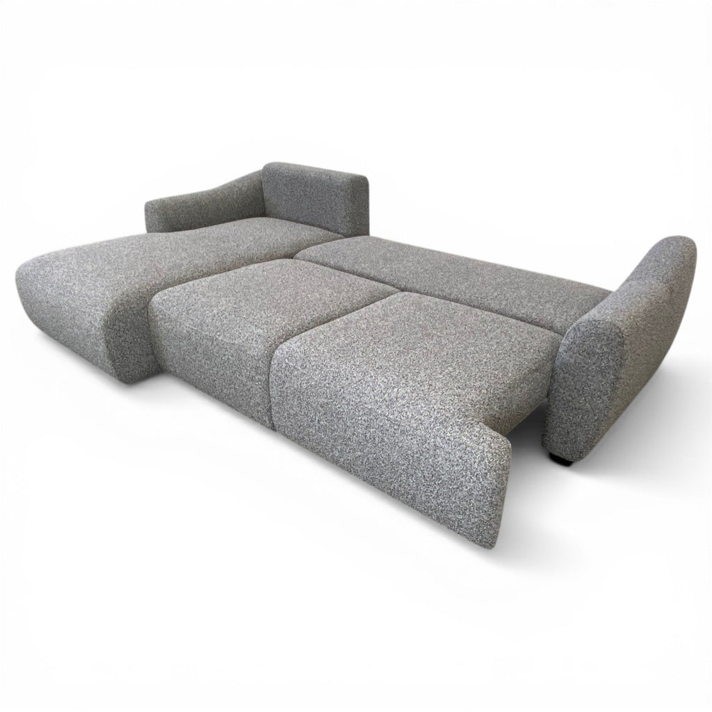 Canapé d'angle gauche convertible tissu gris - APPIA