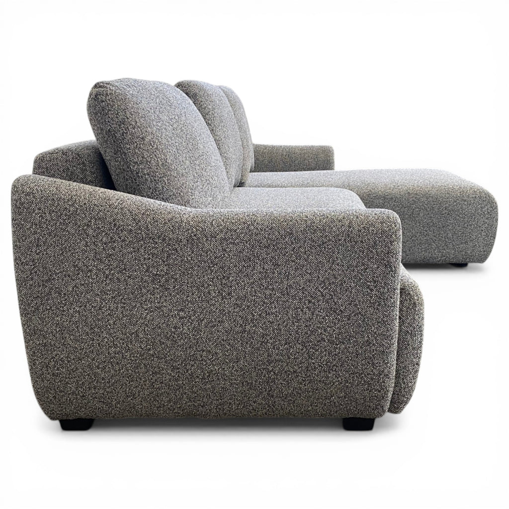 Canapé d'angle droit convertible tissu gris - APPIA