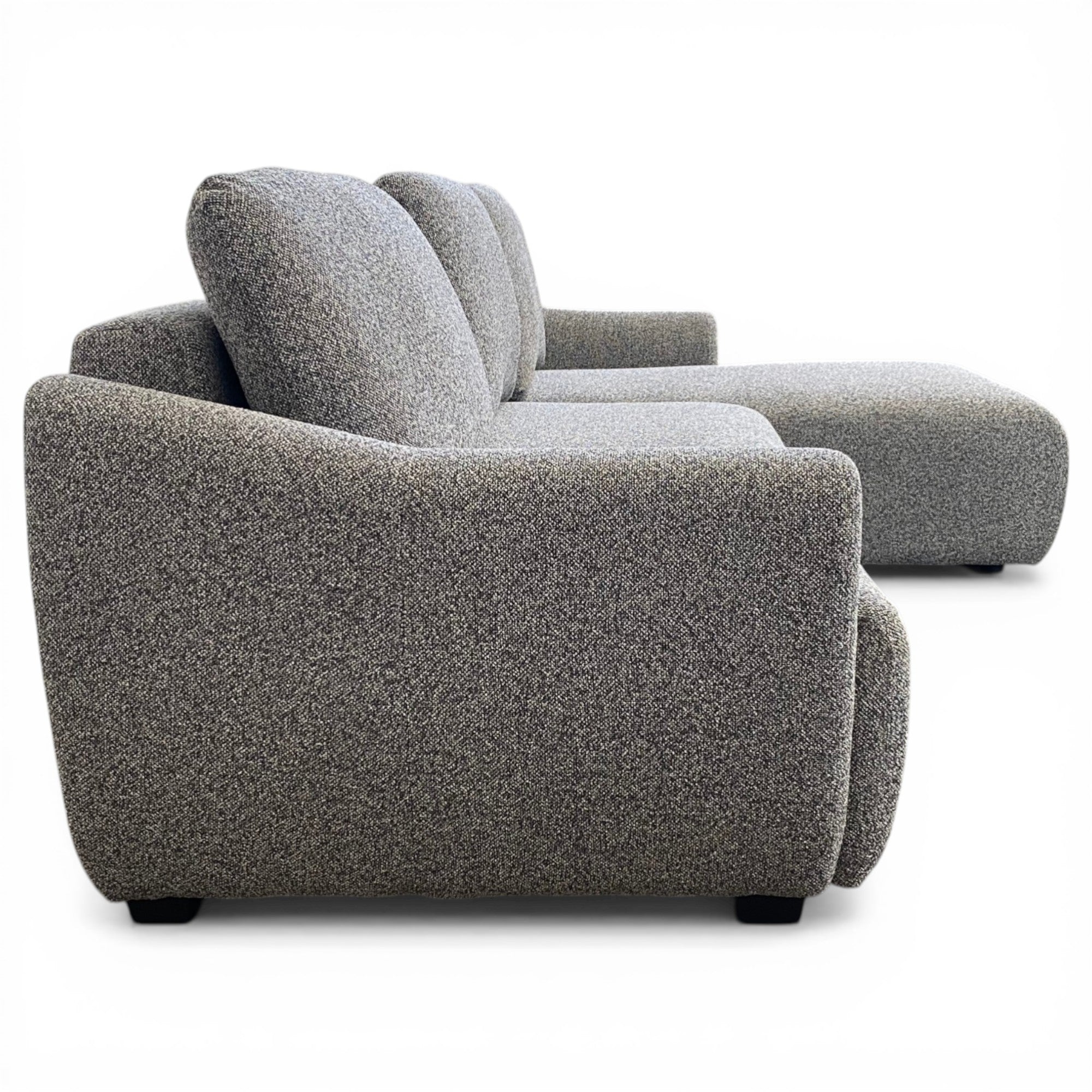 Canapé d'angle droit convertible tissu gris - APPIA