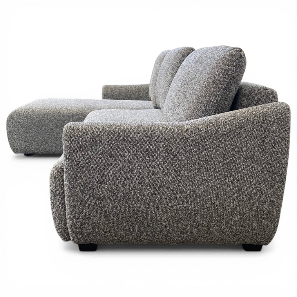 Canapé d'angle gauche convertible tissu gris - APPIA