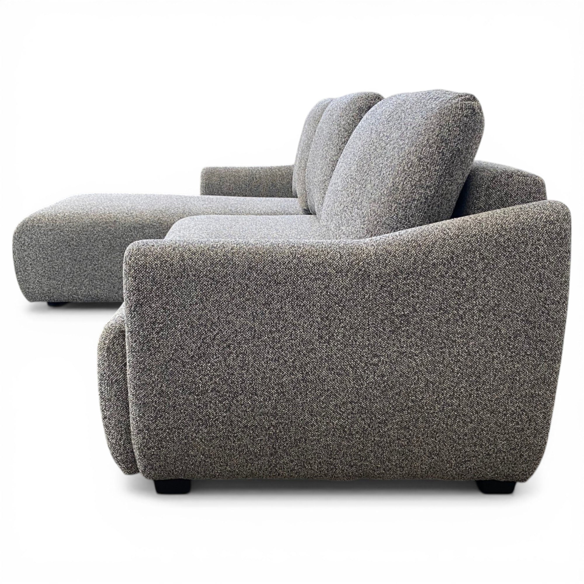 Canapé d'angle gauche convertible tissu gris - APPIA