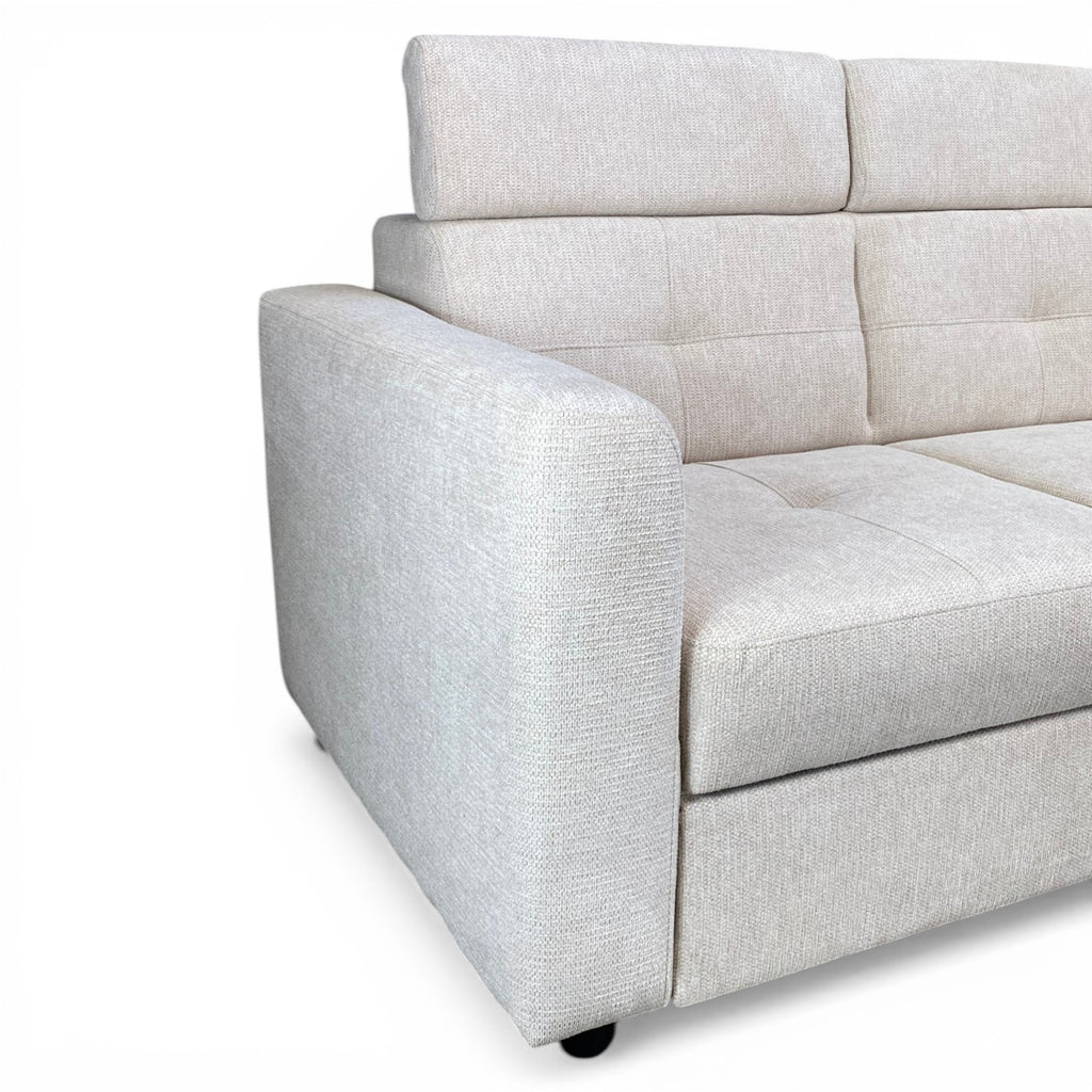 Canapé d'angle convertible en tissu beige -  POCKET
