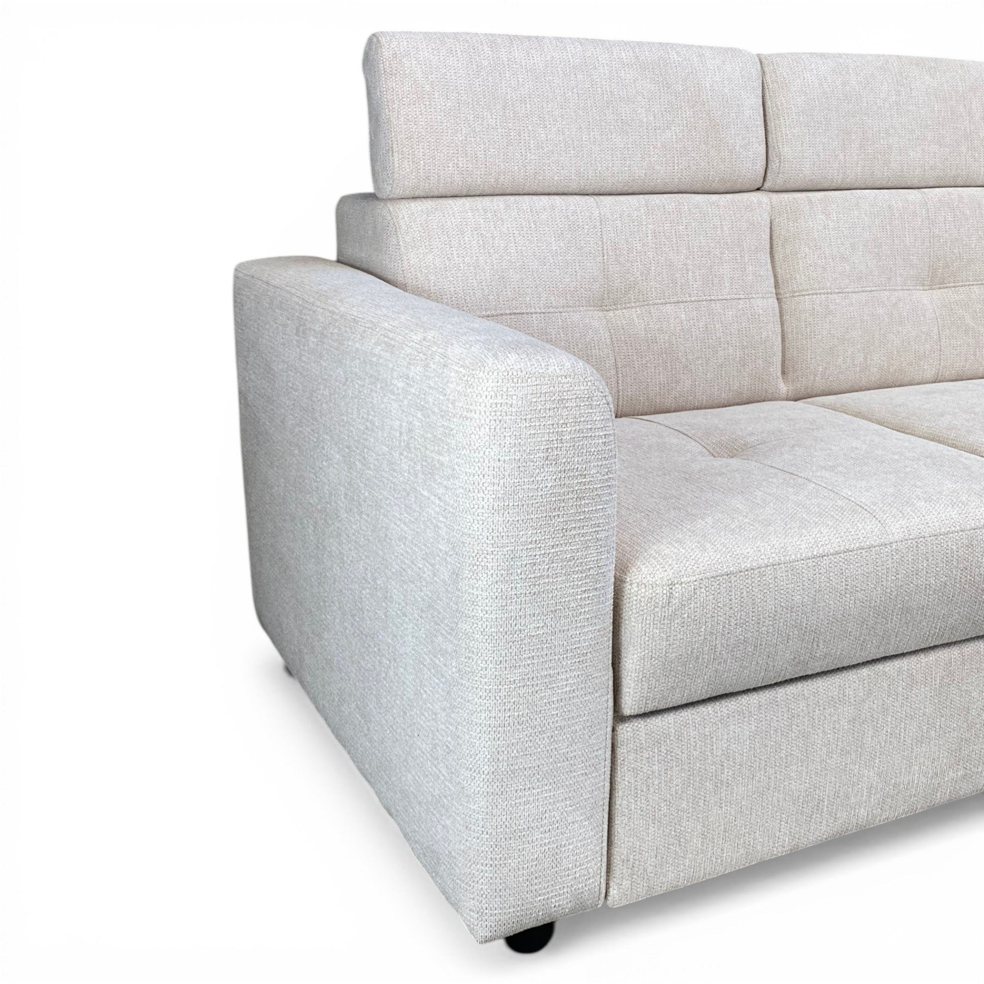 Canapé d'angle convertible en tissu beige -  POCKET