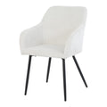 2 chaises avec accoudoirs velours cotelé beige pieds métal - JADE