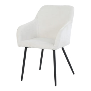 Lot de 2 chaises avec accoudoirs velours cotelé beige pieds métal - JADE