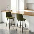 2 chaises hautes / tabourets H65 cm tissu vert - CURIO