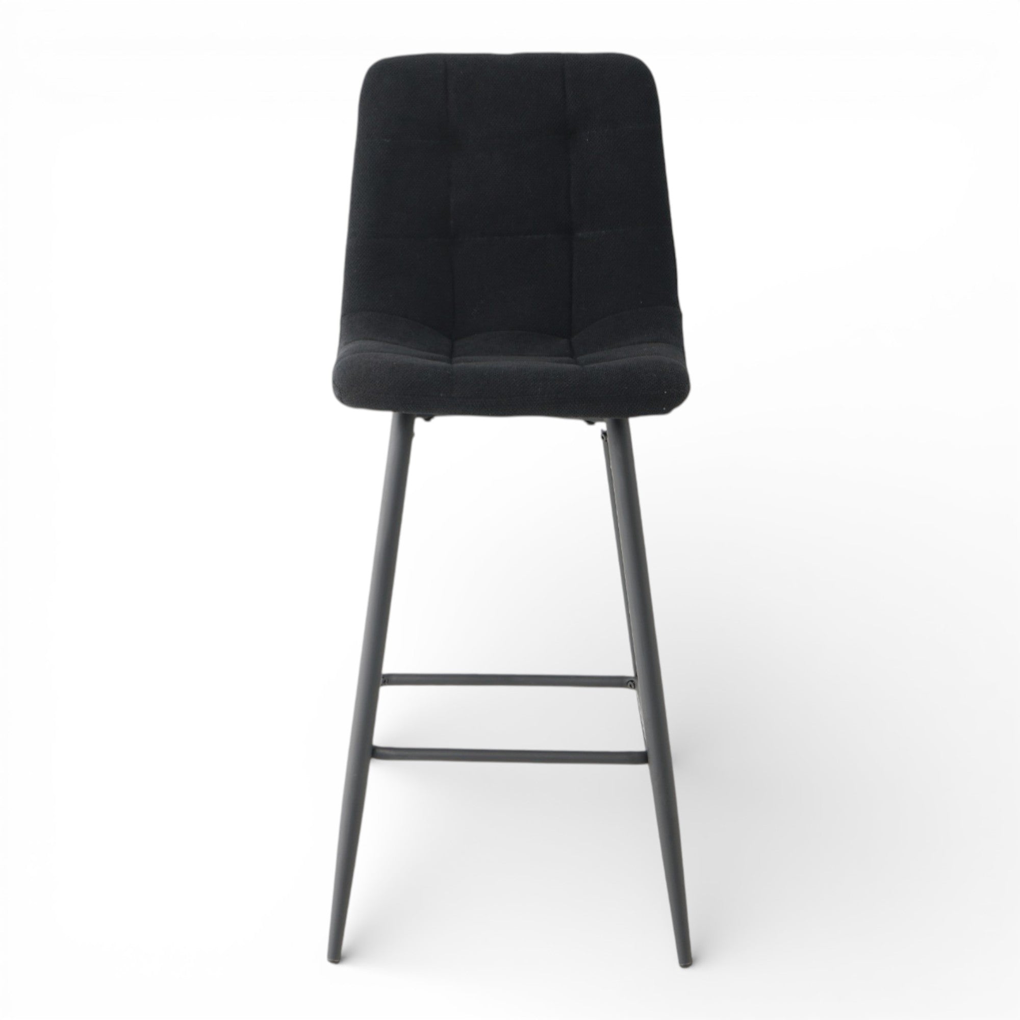 2 chaises hautes / tabourets H65 cm tissu noir - CURIO
