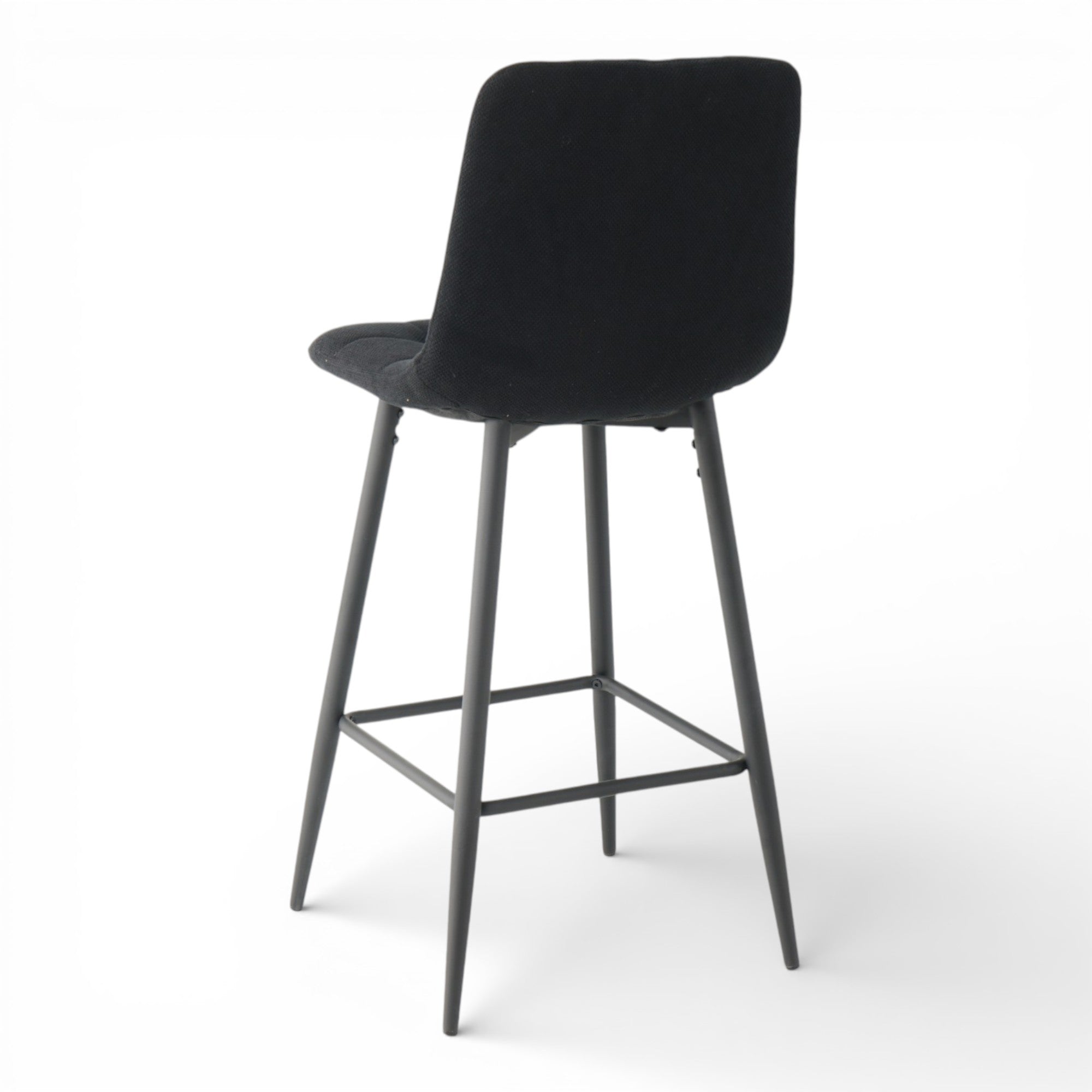 2 chaises hautes / tabourets H65 cm tissu noir - CURIO